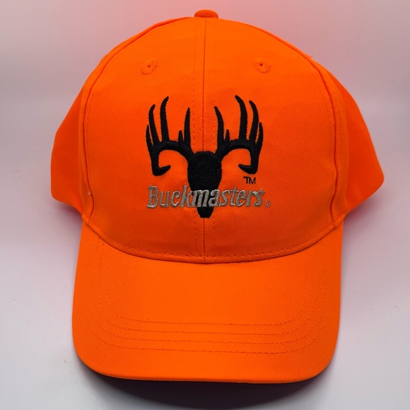 Buckmasters Baseball Cap Bright Neon Safety Orange Hat OSFM Adjustable Antlers - Picture 1 of 8